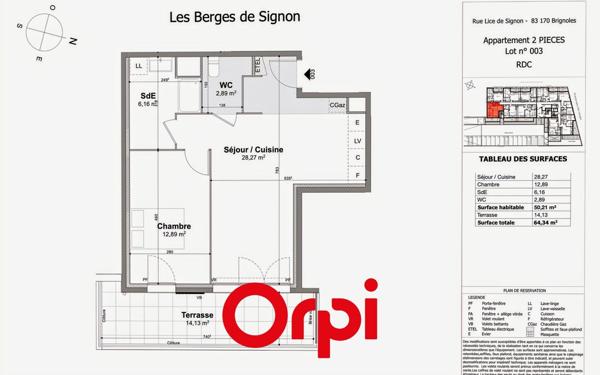 Appartement à vendre    2 pièces • 50,21 m2 Brignoles
