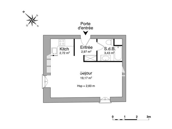 Location Studio 28.29 m² - 3 BOULEVARD DE LA CITE Limoges 87000