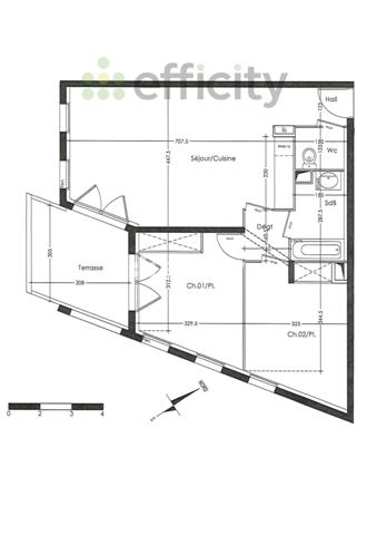 Appartement 3 pièces - 67 m² Exclusivité efficity