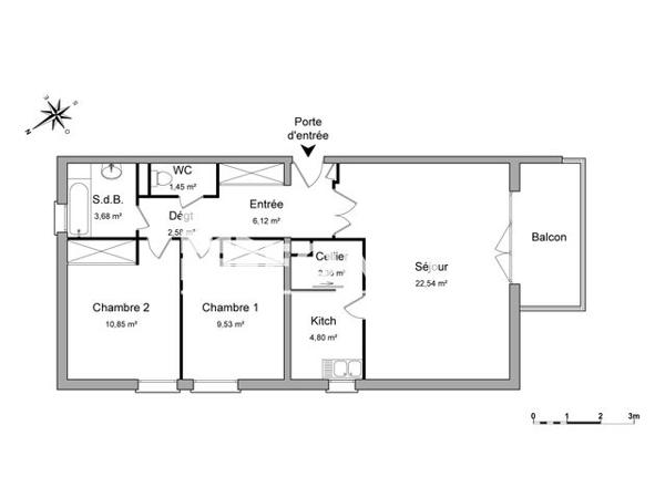 Location Appartement 3 pièces 63.91 m² - 9A 9B ROUTE DE COLMAR Selestat 67600