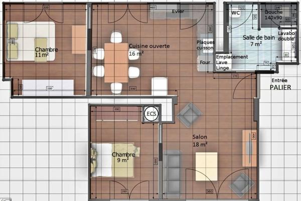 Appartement 3 pièces - proche gare - EVREUX (27)