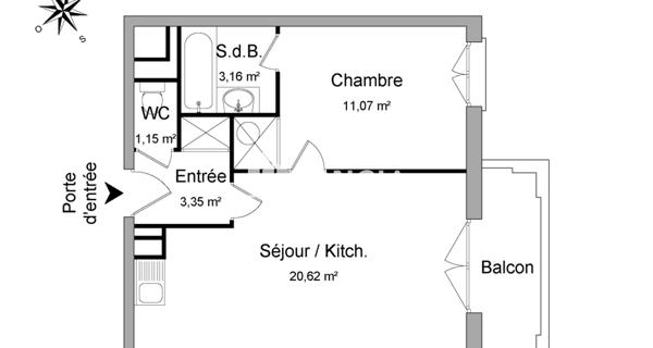 Location Appartement 2 pièces 39.35 m² - Saint-ouen-l'aumône 95310