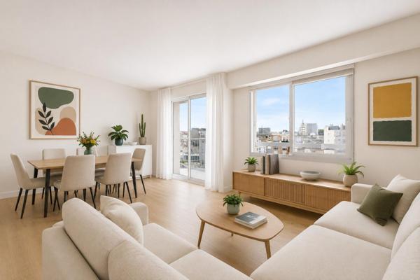 4/5 pièces en dernier étage avec terrasse, balcon, cave et parking. À rénover.