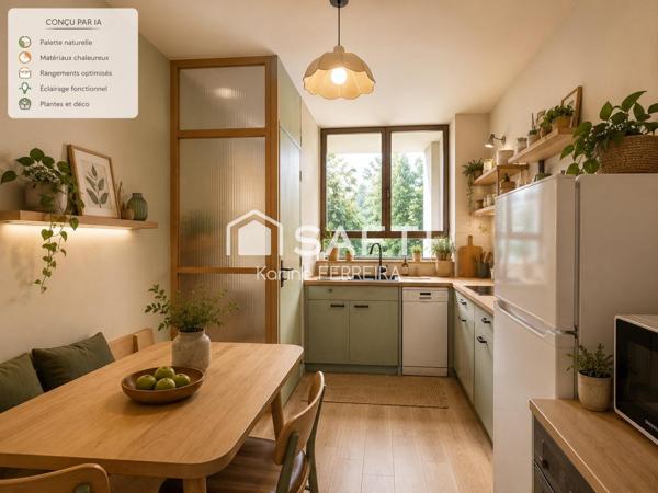 Appartement 3 pièces de 58 m² à rénover avec balcon, cave et stationnement