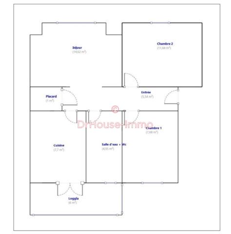 Appartement à vendre 3 pièces de 53 m²