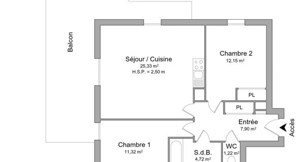 Location Appartement 3 pièces 62.64 m² - Montpellier 34070