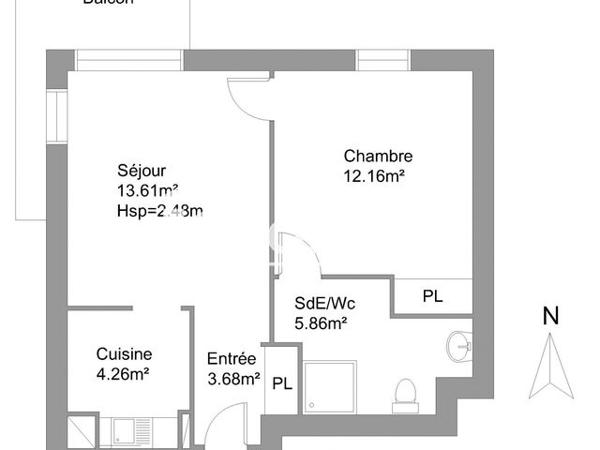 Location Appartement 2 pièces 39.6 m² - 10 RUE DES VAUX PARES Cesson Sevigne 35510