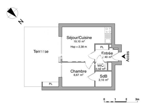 Location Appartement 2 pièces 30.83 m² - 190 ROUTE DE CANNES Vallauris 06220