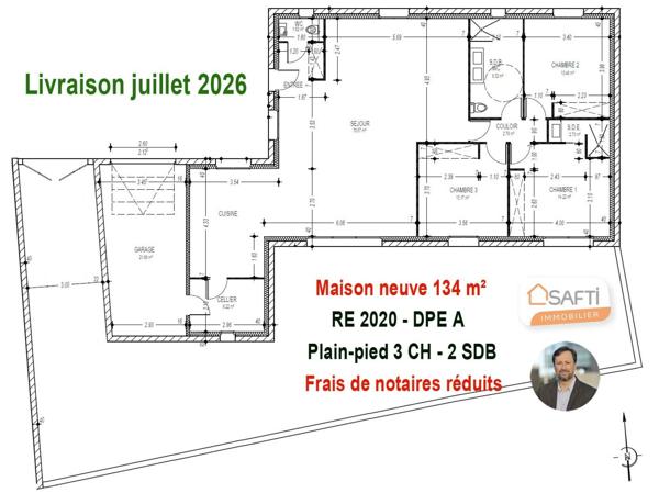 Maison neuve de plain-pied frais notaires réduits