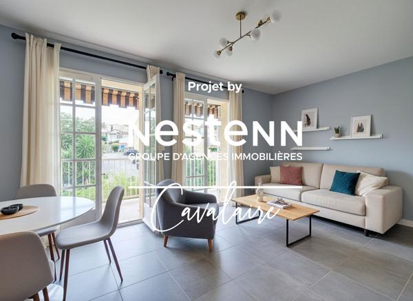 A proximité du centre-ville de la Croix-Valmer, dans une résidence avec piscine, tennis et gardien, appartement 2 pièces avec stationnement