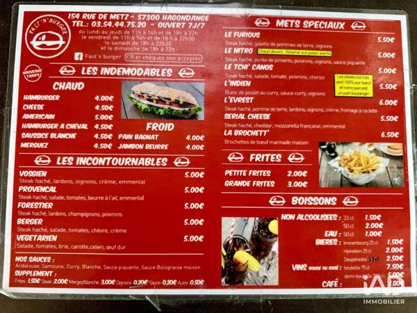 Restauration rapide à vendre 30 m² Hagondange