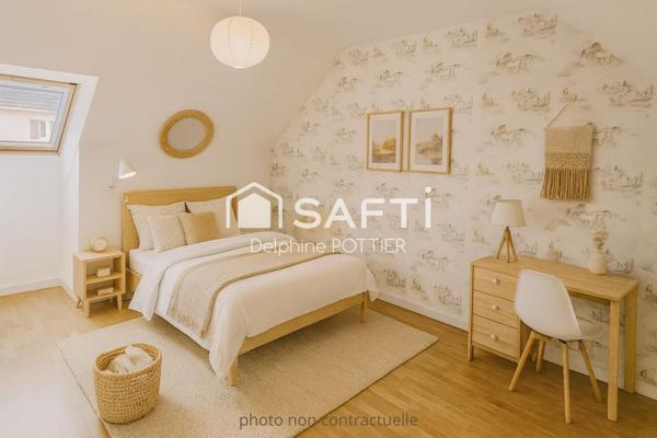 Maison 90m², 5p, 4 chambres, vivable de plain-pied, sous-sol total