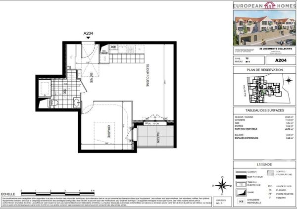Appartement F2 à vendre  2 pièces - 46,70 m2 GIF SUR YVETTE - 91