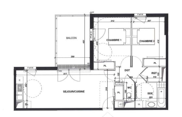 Appartement 3 pièces                                        - 44300 Nantes - Haluchère Réf : 12521