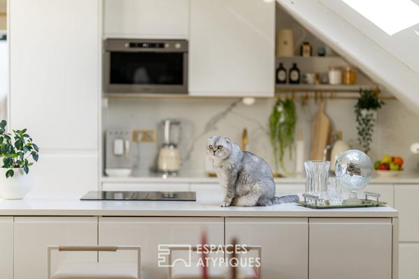 Loft baigné de lumière dans une ancienne teinturerie