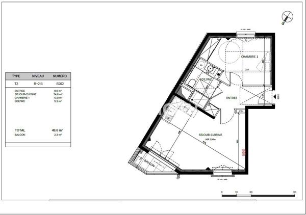 Appartement 2 pièces - 51 m²