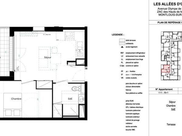 Location Appartement 2 pièces 40.21 m² - Avenue Olympe de Gouges Montlouis-sur-loire 37270