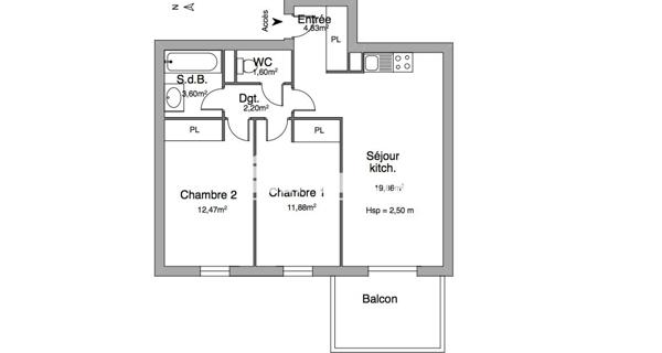 Location Appartement 3 pièces 56.44 m² - Montélimar 26200