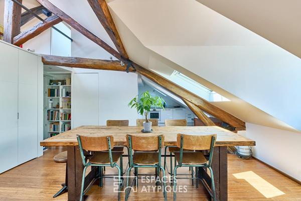 Duplex d’architecte avec ascenseur et vue sur Montmartre