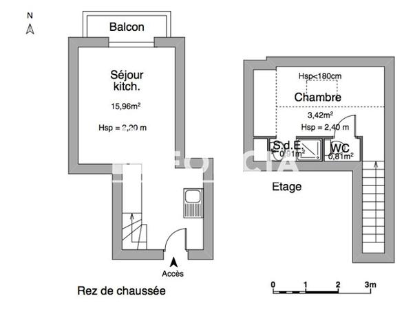 Location Appartement 2 pièces 21.1 m² - 9 RUE DE BRAS/6 BIS PASS. BIEF Caen Cedex 1 14000