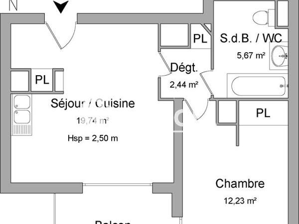 Location Appartement 2 pièces 40.08 m² - 6 & 8 RUE MOURRE 2 RUE DE LA SOLIDARITE Avignon 84000