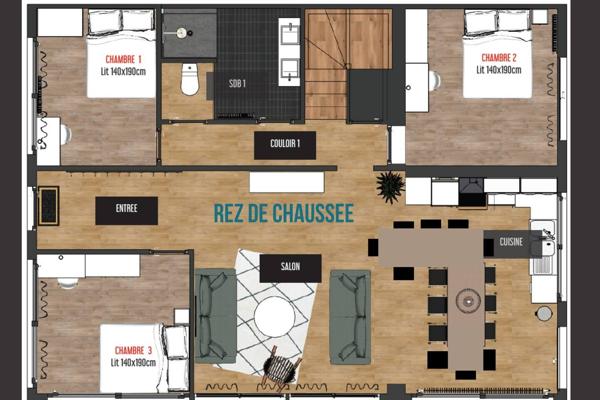 Maison familiale avec 6+ chambres