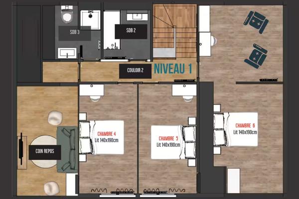 Maison familiale avec 6+ chambres