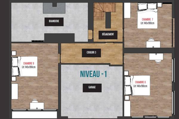 Maison familiale avec 6+ chambres