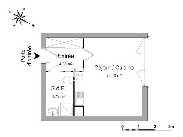 Location Studio 27.7 m² - ((NEXITY)) Capinghem 59160
