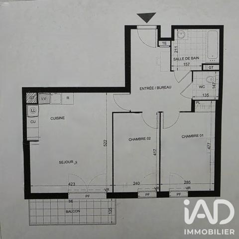 Appartement à vendre 3 pièces 62 m² Montreuil