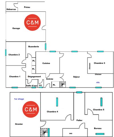 44400 REZE REZE TROCARDIERE - Maison 7 pièces 137 m²