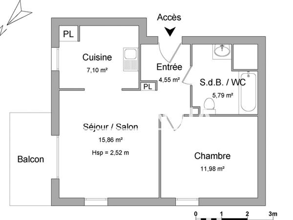 Location Appartement 2 pièces 45.28 m² - ILOT F Brest 29200