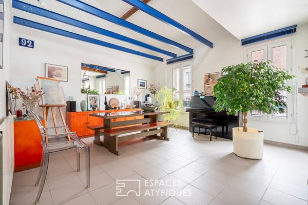 Duplex traversant au dernier étage