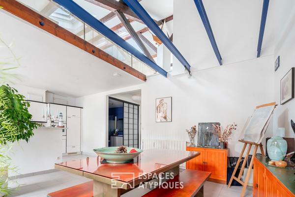 Duplex traversant au dernier étage