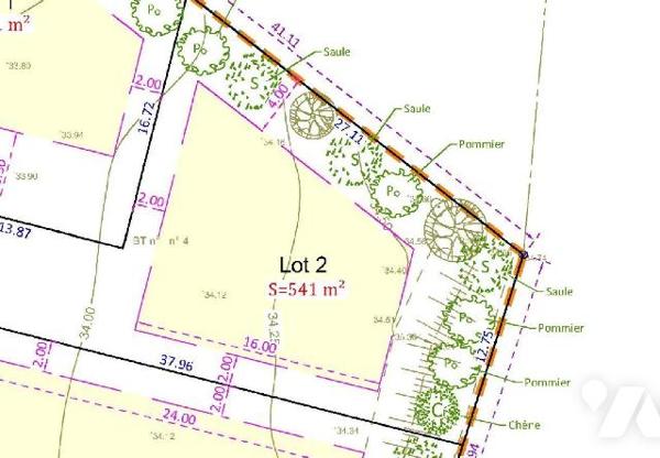 BRUZ, Terrain â bâtir - BRUZ - Proximité commodités - Nord-Est du coeur de bourg
Lot 2, Terrain...