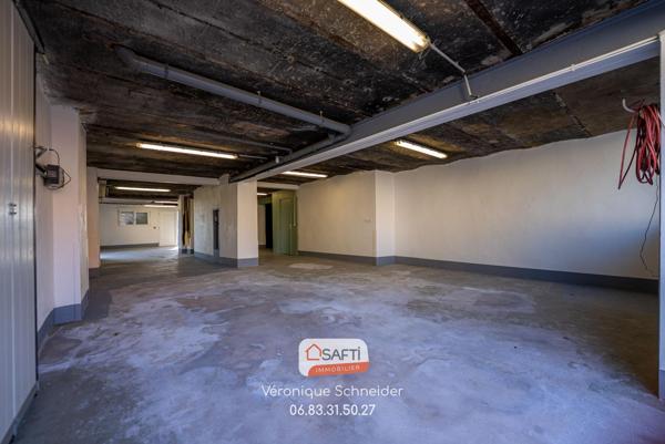 Immeuble : appartement + bureaux + hall stockage