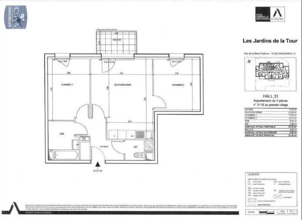 Appartement à louer 3 pièces 57.24m² Magnanville (78200)