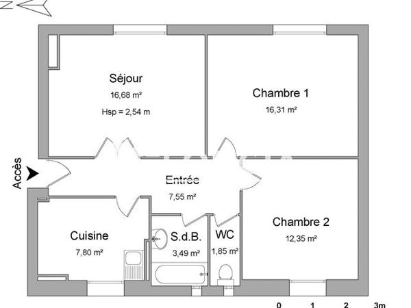 Location Appartement 3 pièces 66 m² - 7 RUE PASTEUR Tours 37000