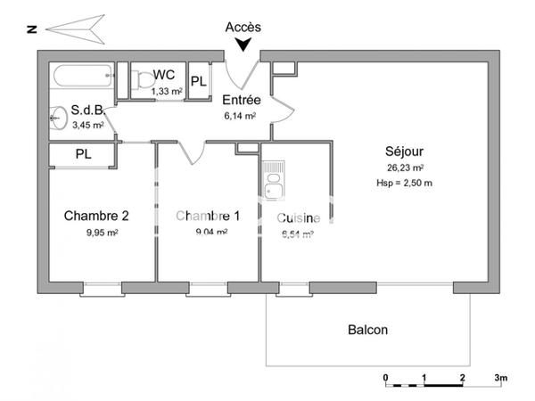 Location Appartement 3 pièces 62.68 m² - 10 RUE DES SHEDS Erstein 67150