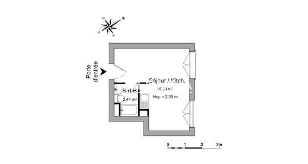 Location Studio 18.74 m² - Montlignon 95680