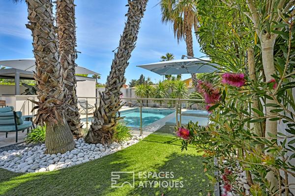 Maison contemporaine avec piscine et jardin paysager aux portes de Montpellier