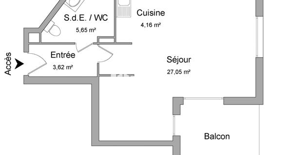 Location Studio 40.48 m² - Jouy-le-moutier 95280
