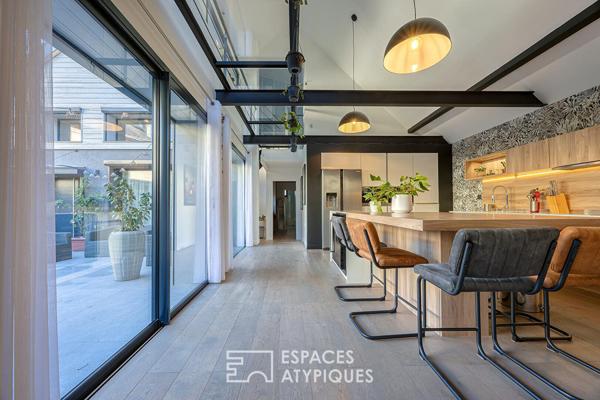 Maison contemporaine avec garage double et place de stationnement