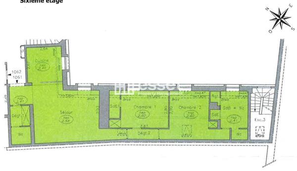 Location Appartement 3 pièces 67.7 m² - Paris 75017