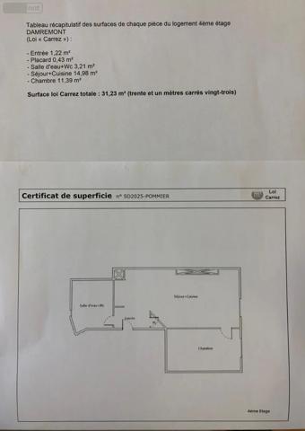 Achat - Appartement Paris 18e Arrondissement 75018 2 pièces 31 m 2