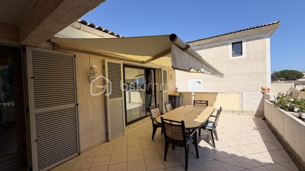 **CO- EXCLUSIVITÉ**  Villa-patio de plain-pied, 2 parking privatifs,  terrasse, patio et aperçu mer.


Dans le très prisé Domaine des Hauts de Vaugrenier, découvrez cette charmante villa-patio 3 pièces de plain-pied d’environ 70 m², située au calme, dans un environnement verdoyant et recherché.


La maison offre un séjour traversant ouvert sur deux beaux extérieurs : un patio d’environ 22 m² exposé Est et Sud, ainsi qu’une terrasse d’environ 28 m² exposée Sud et Ouest, avec vue dégagée sur la verdure, le parc et aperçu mer. Un grand store banne électrique permet de profiter agréablement de la terrasse lors des journées ensoleillées.

La cuisine ouverte, récente, aménagée et équipée, s’intègre parfaitement à la pièce de vie.

Côté nuit, vous disposez de deux chambres avec placards (12.5m² et 11.60m²), dont une chambre principale avec salle de douche attenante et accès à la terrasse. Une seconde salle de douche et un WC indépendant complètent l’ensemble.

Deux stationnements extérieurs privatifs, situés à proximité de la maison, viennent compléter ce bien.

À quelques pas, vous profiterez d’une grande piscine, de deux courts de tennis, d'un espace fitness en plein air, d’une table de ping-pong et d’un boulodrome.
Bus scolaire.

Un bien rare dans l’un des domaines les plus recherchés de Villeneuve-Loubet, idéal pour profiter d’un cadre de vie calme, sécurisé et verdoyant.
Accès directe autoroute. 


Pour ceux qui ne connaissent pas encore Les Hauts de Vaugrenier…

Les Hauts de Vaugrenier constituent l’un des domaines résidentiels privés les plus recherchés de Villeneuve-Loubet. Niché dans un vaste parc arboré de plus de 130 hectares, le domaine regroupe environ 1 500 villas et appartements, répartis dans un environnement verdoyant haut de gamme, calme et préservé.

Pensé comme un véritable lieu de vie, le domaine offre à ses résidents un cadre rare sur la Côte d’Azur : sécurité 24h/24h, espaces paysagers, 3 lacs, équipements sportifs, piscine, tennis, 2 terrains de padel, 1 restaurant, 1 pool house, différents commerces et services de proximité.

La résidence est également appréciée pour sa qualité de vie sereine et familiale. Des transports scolaires sont organisés depuis le domaine, avec des arrêts sécurisés, notamment pour les enfants scolarisés en maternelle et en primaire.

Un cadre de vie privilégié, entre nature, confort et sécurité, à seulement quelques minutes des plages, des accès routiers et des principaux pôles de la Côte d’Azur.