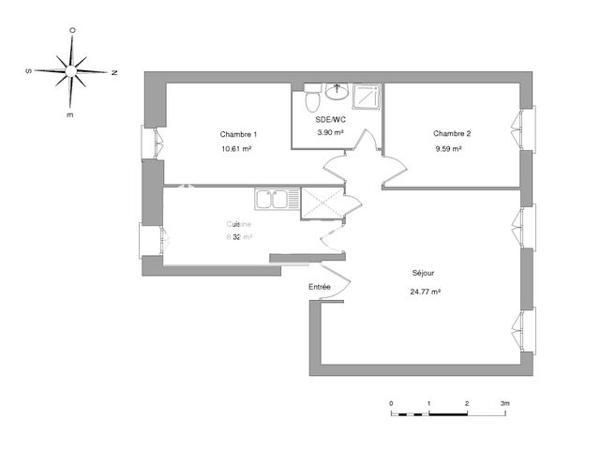 Location Appartement 3 pièces 56.74 m² - 12 BOULEVARD SYLVAIN DUMON Agen 47000