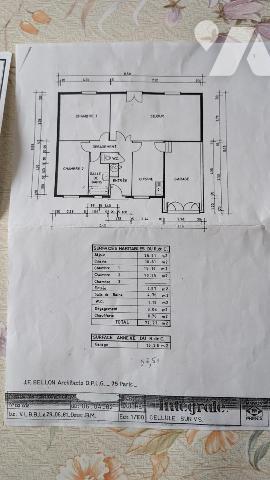 Maison T4 de Plain pied  77m² hab; terrain; garage;