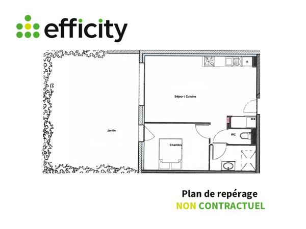 Appartement 2 pièces - 46 m² Exclusivité efficity