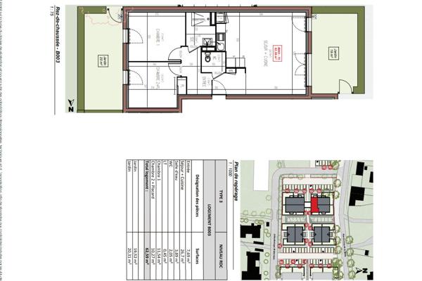 A vendre T3 avec jardin privatif au coeur du Bourg de Pellouailles les Vignes